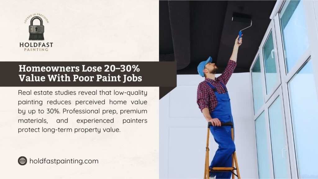 Holdfast Painting: Poor paint jobs cut home value 20-30%. Professional prep, premium materials & skilled painters preserve long-term value.